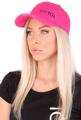 Kšiltovka s LED světlem B-CAP 25lm, nabíjecí, USB, univerzální velikost, růžová