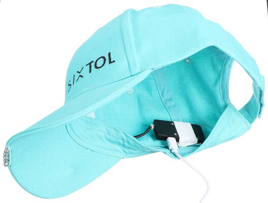 Kšiltovka s LED světlem B-CAP 25lm, nabíjecí, USB, univerzální velikost, tyrkysová