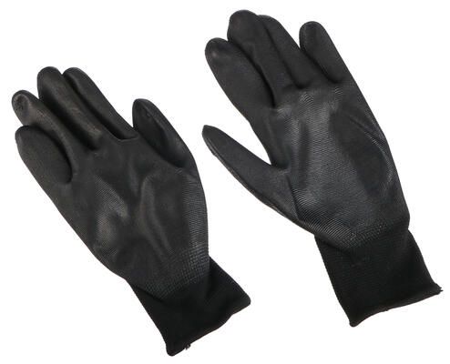 Rukavice pracovní z polyesteru polomáčené v polyuretanu GLOVE PE-PU 10, černé, velikost 10