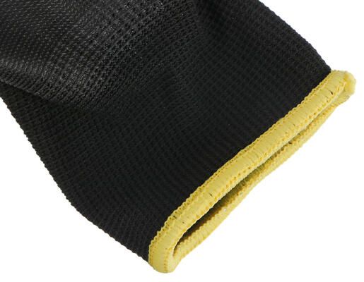 Rukavice pracovní z polyesteru polomáčené v polyuretanu GLOVE PE-PU 11, černé, velikost 11