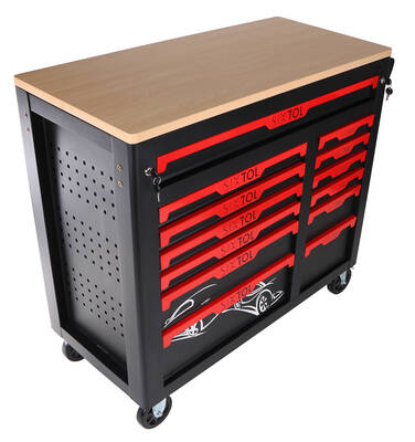 Dílenský vozík s nářadím MECHANIC TROLLEY TITAN 1559, 13 šuplíků, 1559 ks nářadí