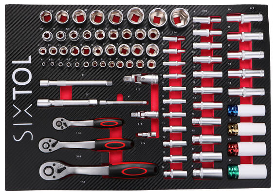 Dílenský vozík s nářadím MECHANIC TROLLEY JASON 80, 3 šuplíky, 1 police, 80 ks nářadí