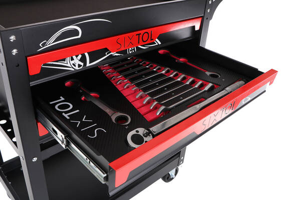 Dílenský vozík s nářadím MECHANIC TROLLEY JASON 80, 3 šuplíky, 1 police, 80 ks nářadí