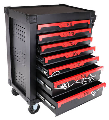 Dílenský vozík na nářadí MECHANIC TROLLEY KEVIN 326, 7 šuplíků, 326 ks nářadí