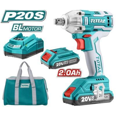 Utahovák rázový AKU 1/2", brushless, 20V Li-ion (2x), 2000mAh, industrial